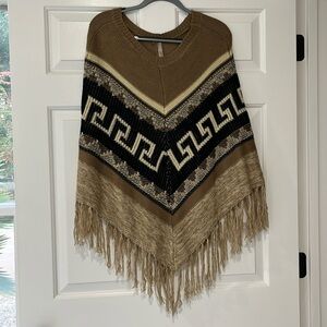 Entro Women’s Aztec Boho Poncho Sweater